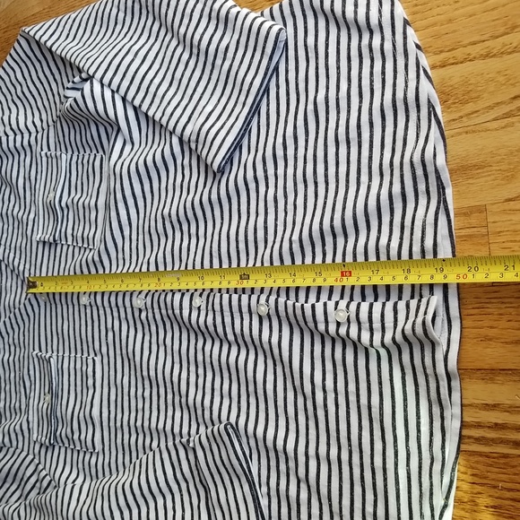 (L) Talbots Classic Striped Natural Sailor Business Casual Collared Cottagecore - Picture 7 of 10